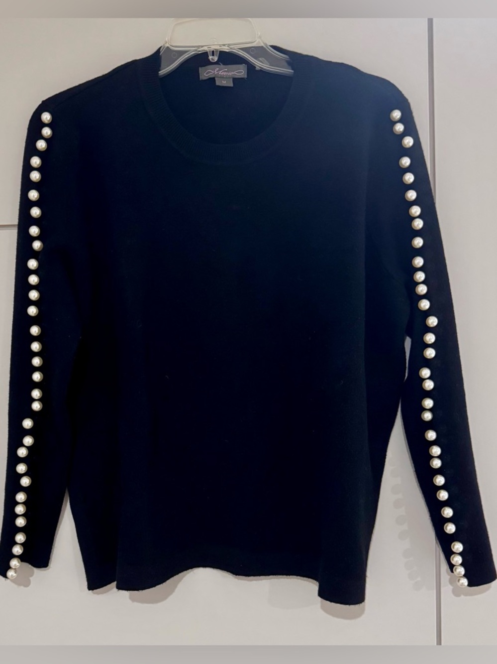 Metric Ladies Sweaters with pearl detail down sleeves-